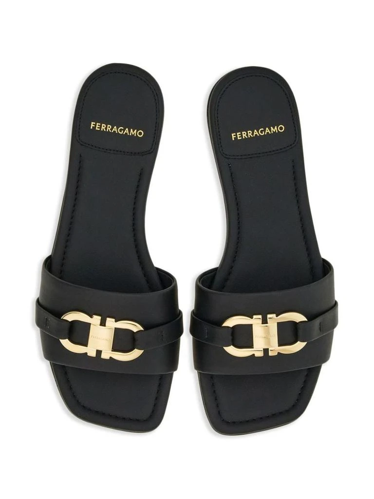 Salvatore Ferragamo Salvatore Ferragamo Gancini Leather Flat Sandals 3
