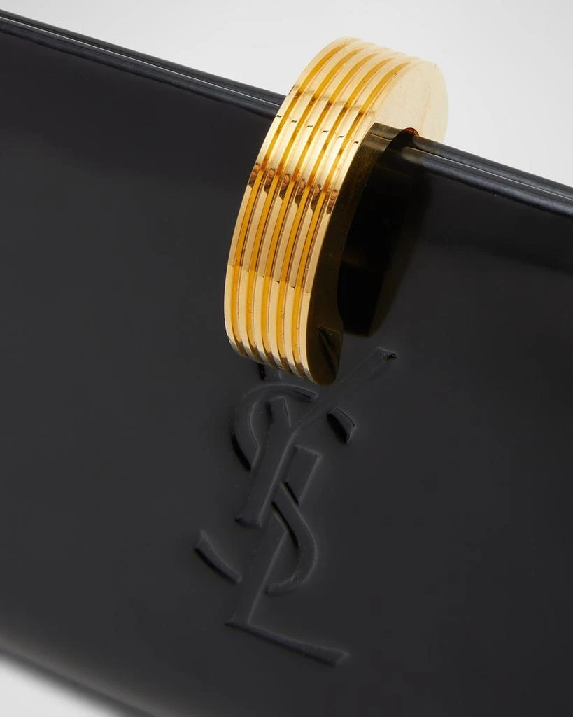 Yves Saint Laurent YSL Embossed Ring Closure Evening Clutch Bag in Patent Leather 7