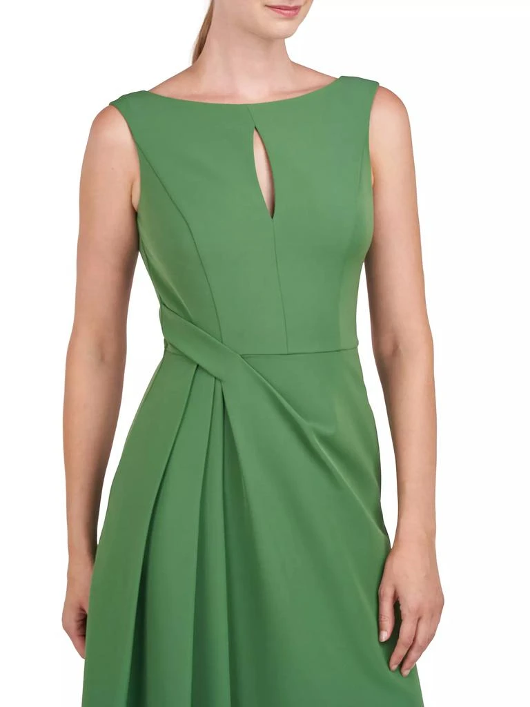 Kay Unger Prewitt Pleated Crepe Midi-Dress 5