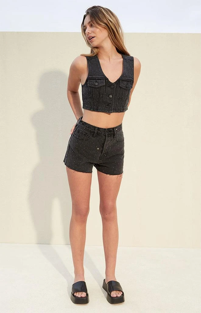 PacSun Studded Ultra Cropped Denim Vest 3