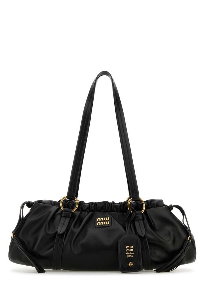 関税・送料込 MIU MIU Black nappa leather hand バッグ Miu Miu Miu Miu Black Nappa Leather Shoulder Bag - Shoulder