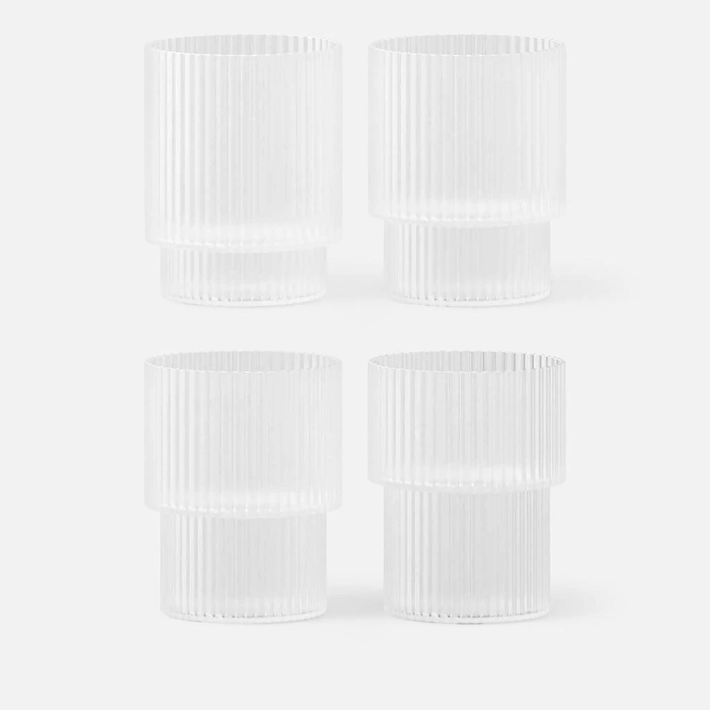 Ferm Living Ferm Living Ripple Glasses - Set of 4 - Frosted 1