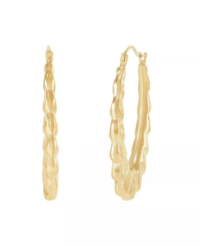 Macy's Oval Hoop Earrings in 14k Yellow Gold 1