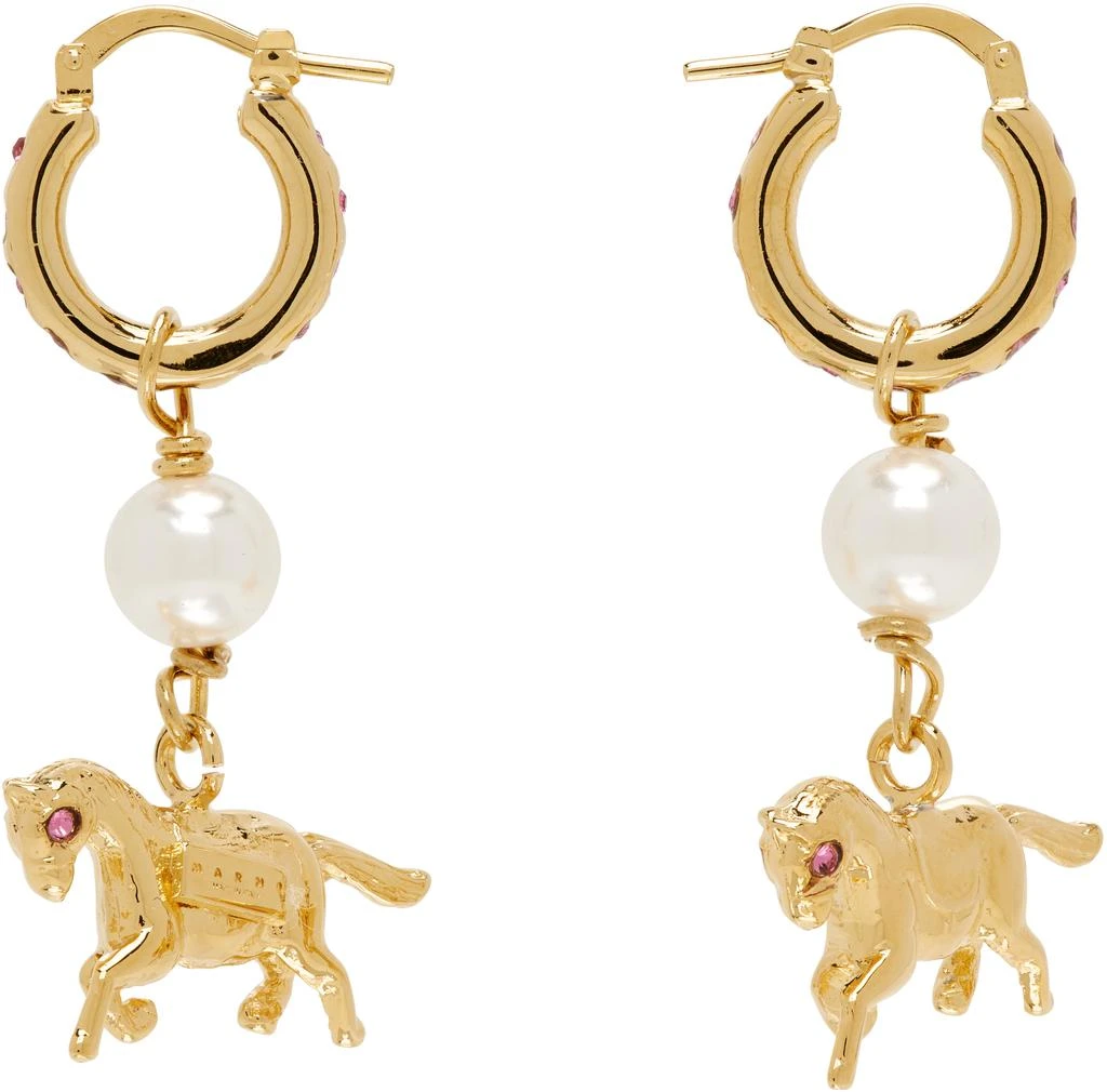 Marni Gold-Plated Horse Charm Earrings