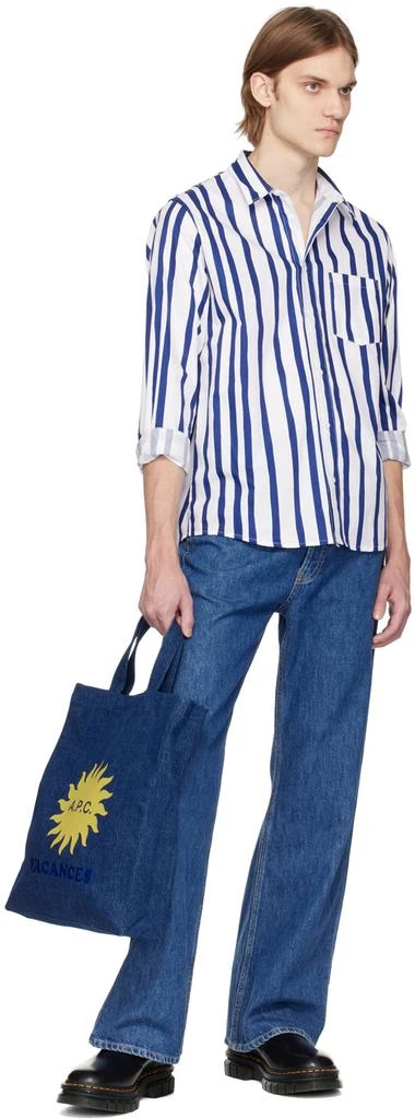 A.P.C. Navy Lou Mini Vacances Tote 4