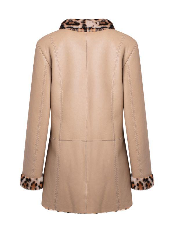 WOLFIE FURS Made For Generations™ Leopard-Print Reversible Sheepskin Shearling Coat