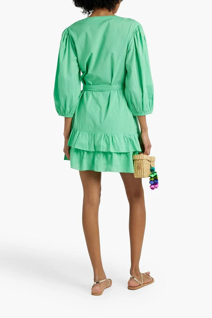 MELISSA ODABASH Tabitha ruffled cotton mini wrap dress 3