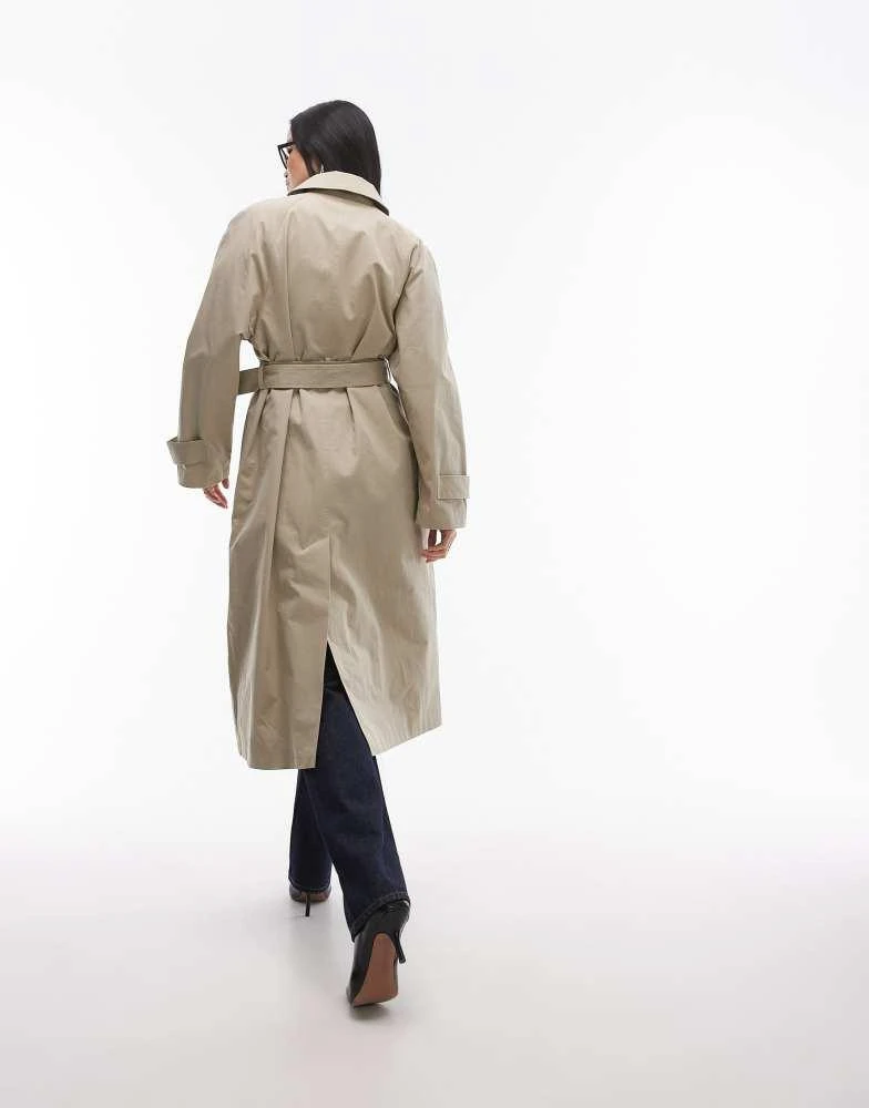 Topshop Topshop ultimate trench coat in stone 2