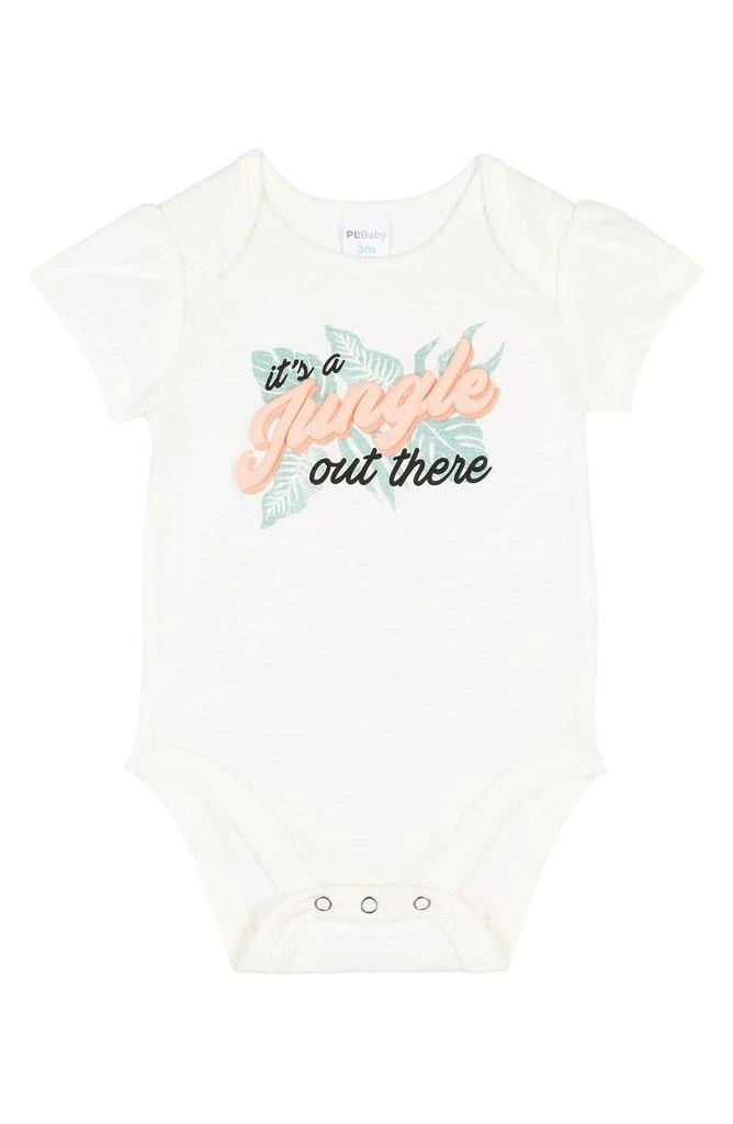 Petit Lem It's A Jungle Out There Print Bodysuit, Skirt Overall & Headband 3-Piece Set 4