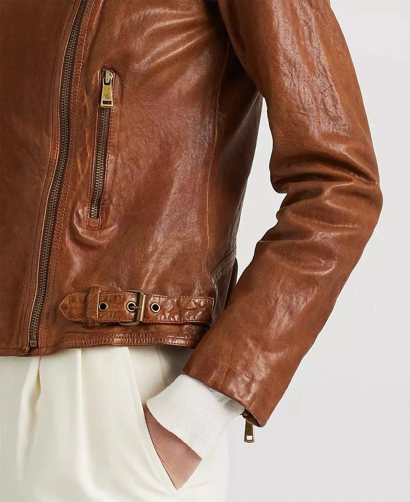 Lauren Ralph Lauren Tumbled-Leather Jacket 10