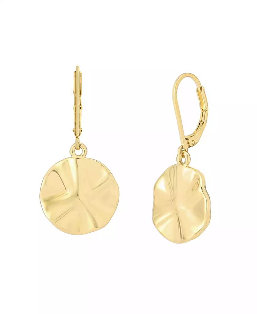 Robert Lee Morris Gold Textured Coin Drop Earrings