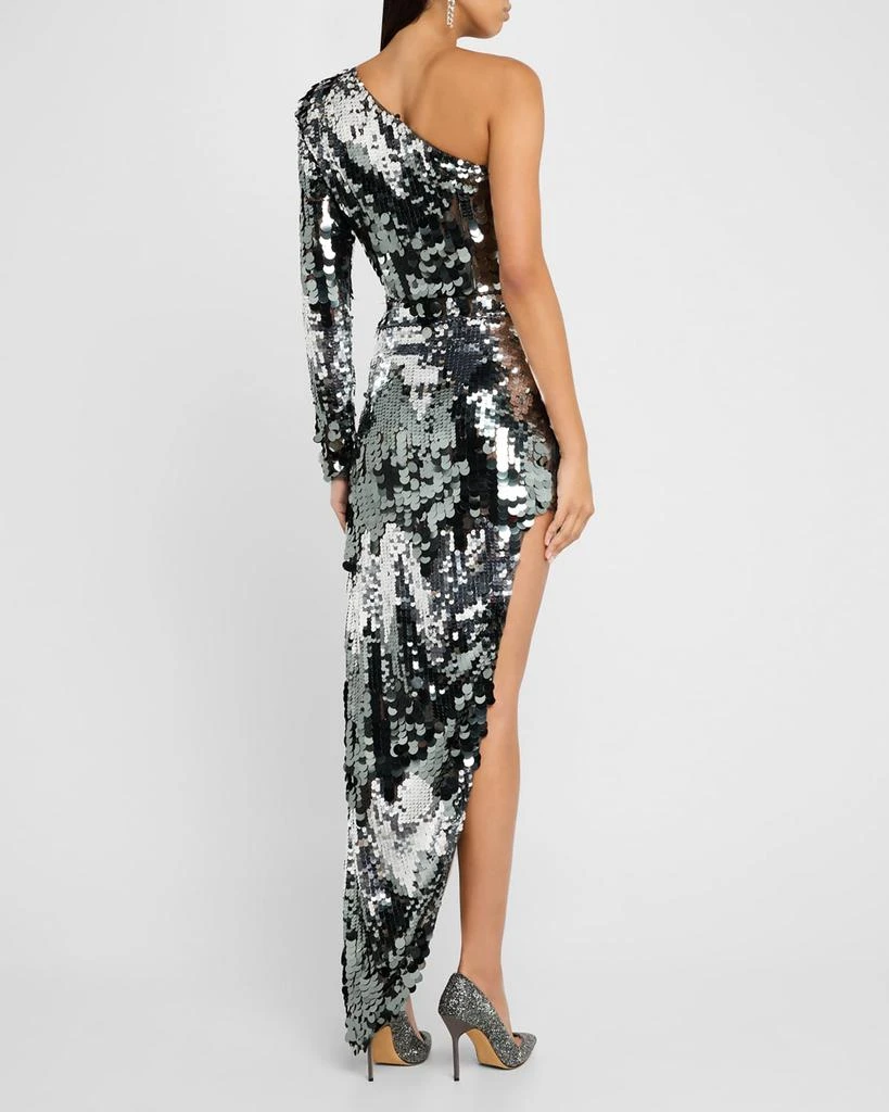 BRONX AND BANCO Farah One-Shoulder Bodycon Sequin Gown 6