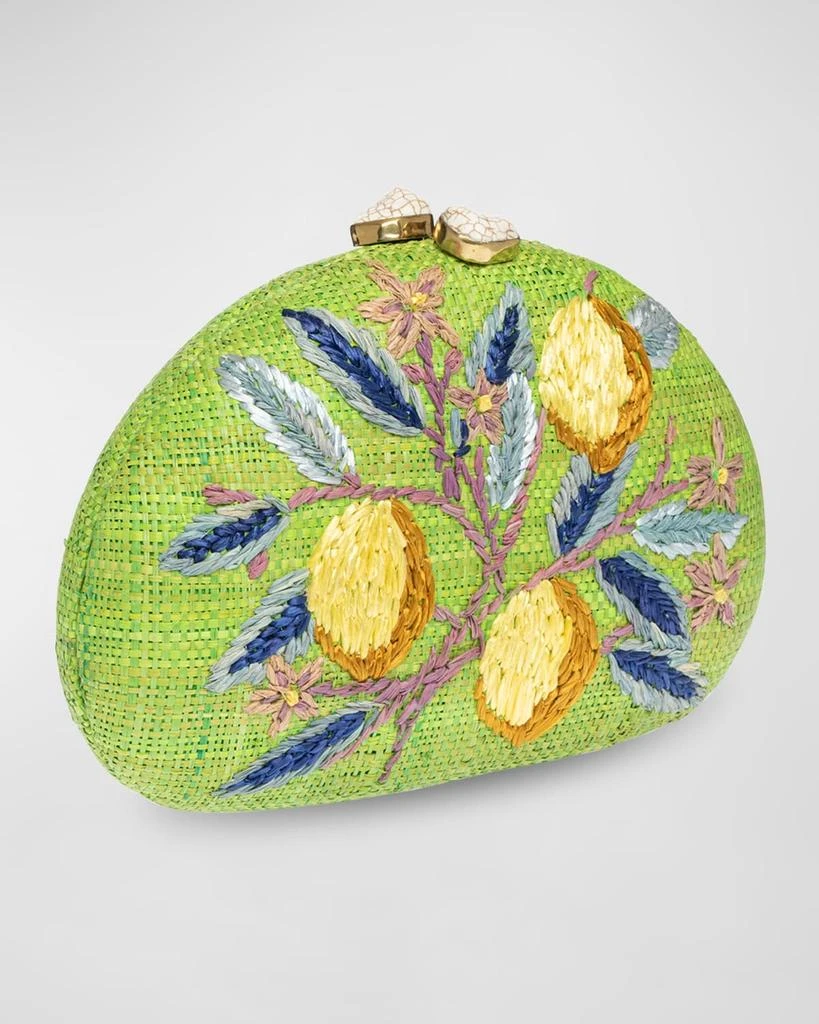 Rafe Berna Floral Straw Clutch Bag 5