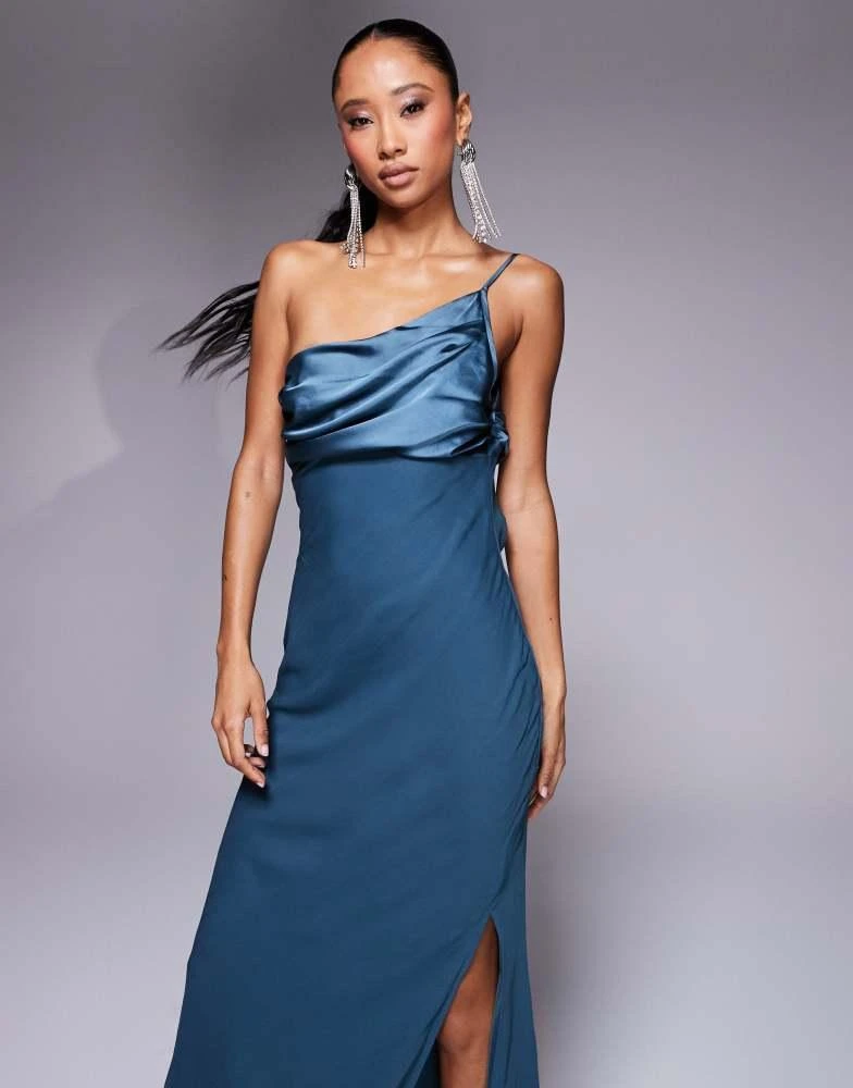 Shop ASOS DESIGN satin chiffon mix draped one shoulder maxi dress in deep  green on Sale at BeyondStyle  Get 10% Off ASOS DESIGN satin chiffon mix  draped one shoulder maxi dress