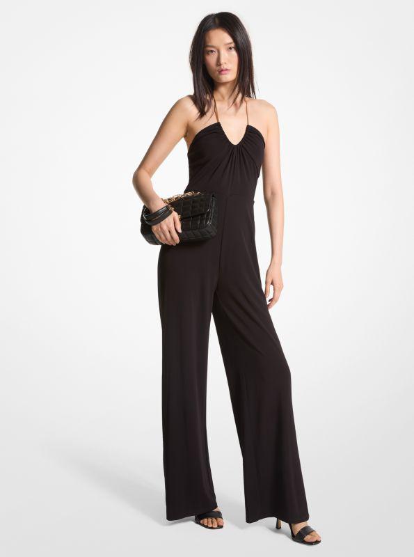 Michael Kors Embellished Halter Tie Neck Jumpsuit shops