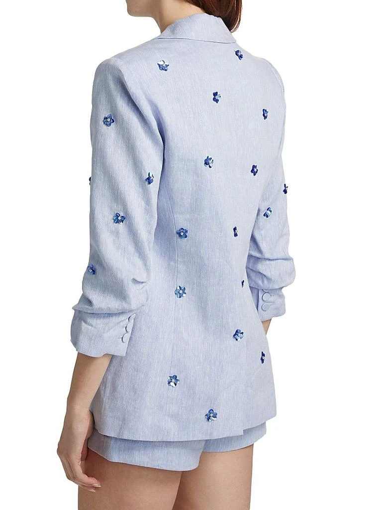 Cinq à Sept Pearl Ditsy Kylie Linen-Cotton Single-Breasted Blazer 5