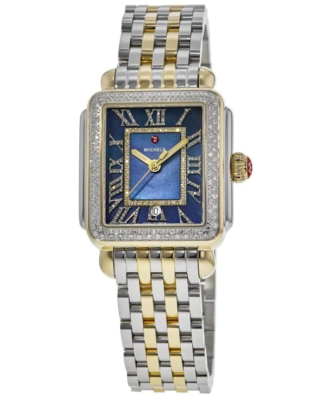 Michele Michele Deco Madison Blue Dial Diamond Two-Tone Women's Watch MWW06T000239 1