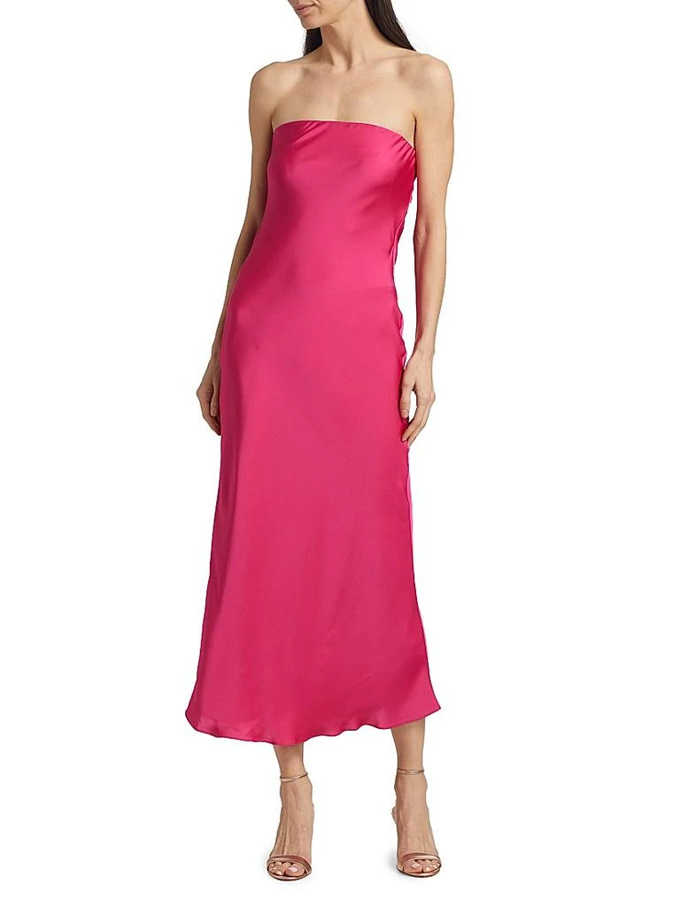 Ramy Brook Shauna Satin Strapless Open Back Midi-Dress 3