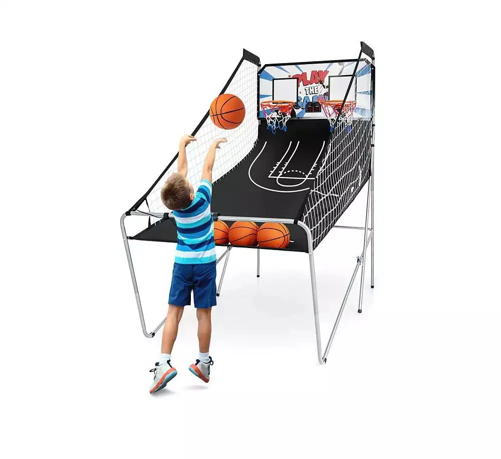 Slickblue Foldable Dual Shot Basketball Arcade Game with Electronic Scoring System 1
