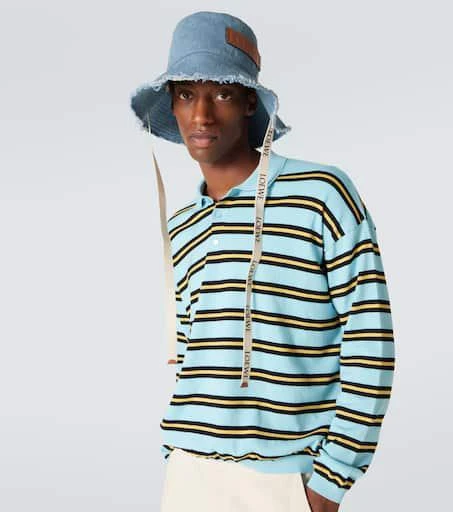Loewe Logo distressed denim bucket hat 2