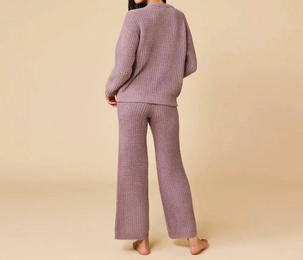 SOFTiES Softies - Waffle Marshmallow V-neck Top With Long Pant Set 3