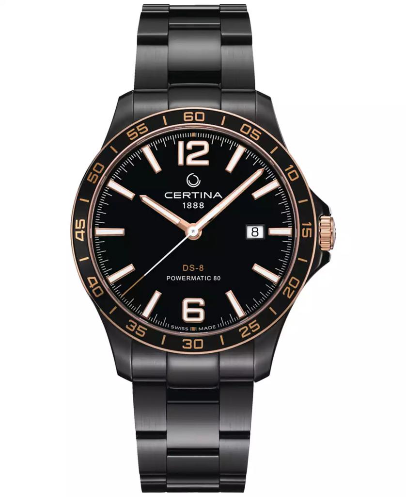 Certina Men's Swiss Automatic DS-8 Black PVD Stainless Steel Bracelet Watch 41mm