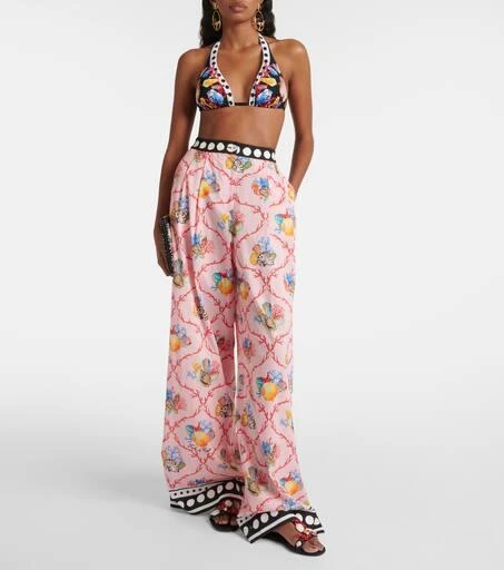 Dolce 
Gabbana Capri printed cotton palazzo pants 2