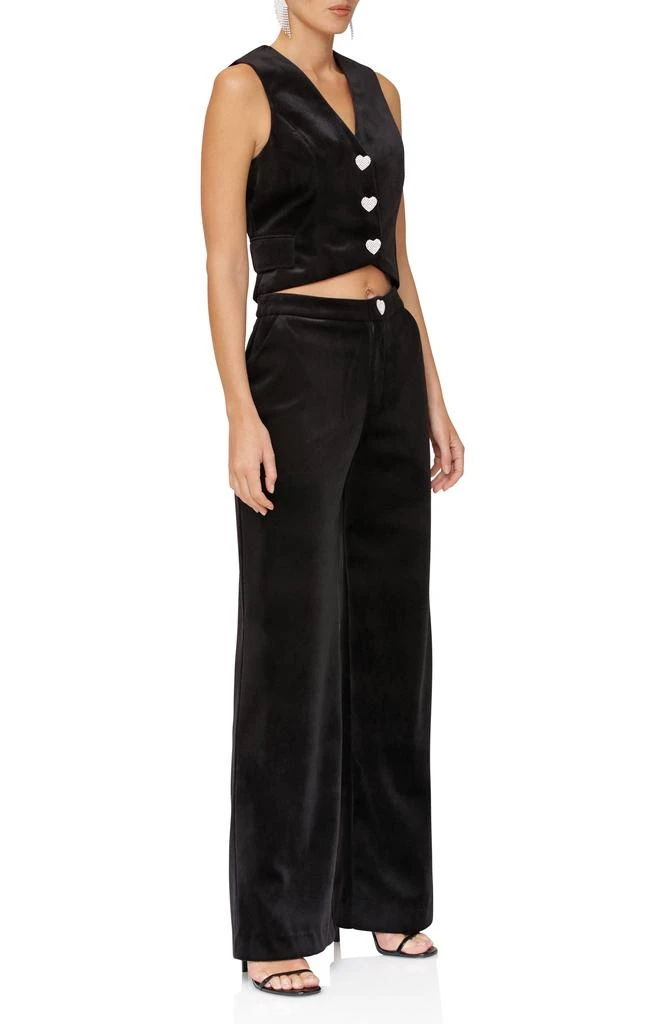 Avec Les Filles Heart Button Velvet High-Low Vest 7