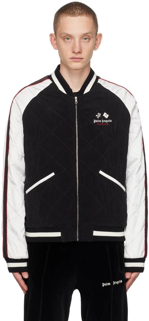 Palm Angels Black MoneyGram Haas F1 Edition 'Racing' Souvenir Bomber Jacket 1