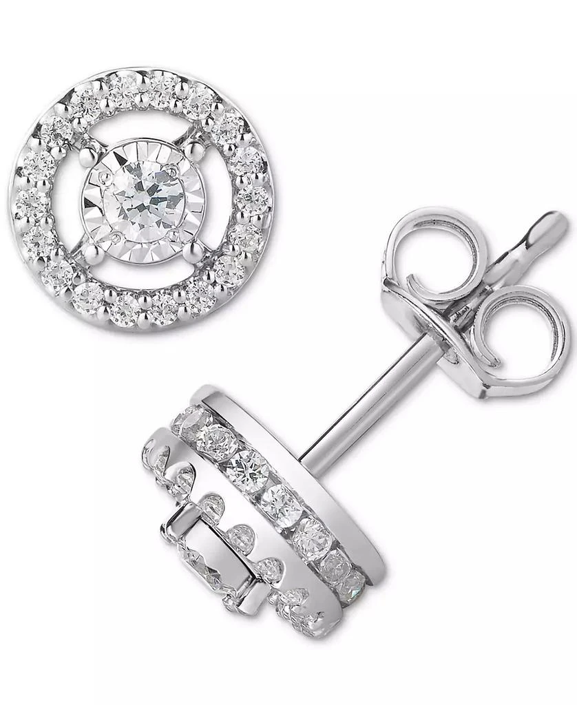 TruMiracle TruMiracle Diamond Halo Stud Earrings (1/2 ct. t.w.) in 14k White Gold 1