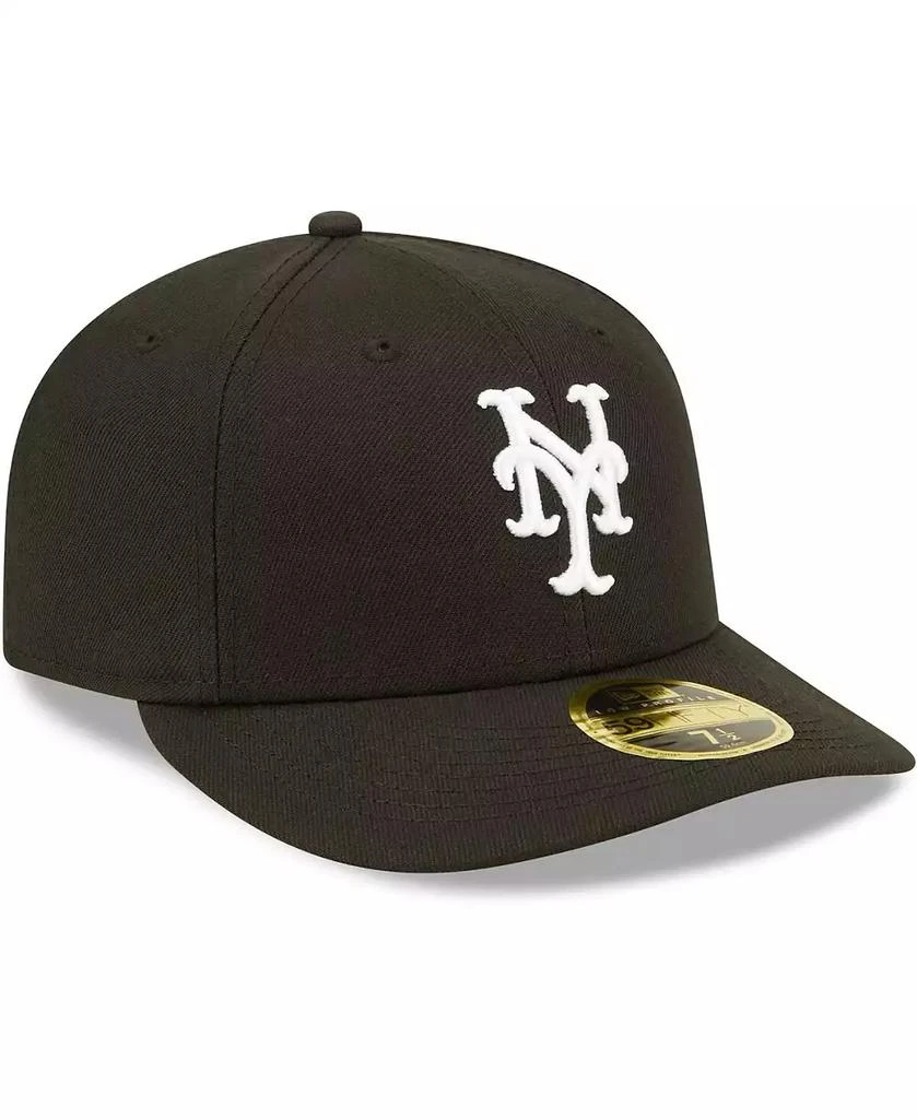 New Era Men's New York Mets Black White Low Profile 59FIFTY Fitted Hat 3
