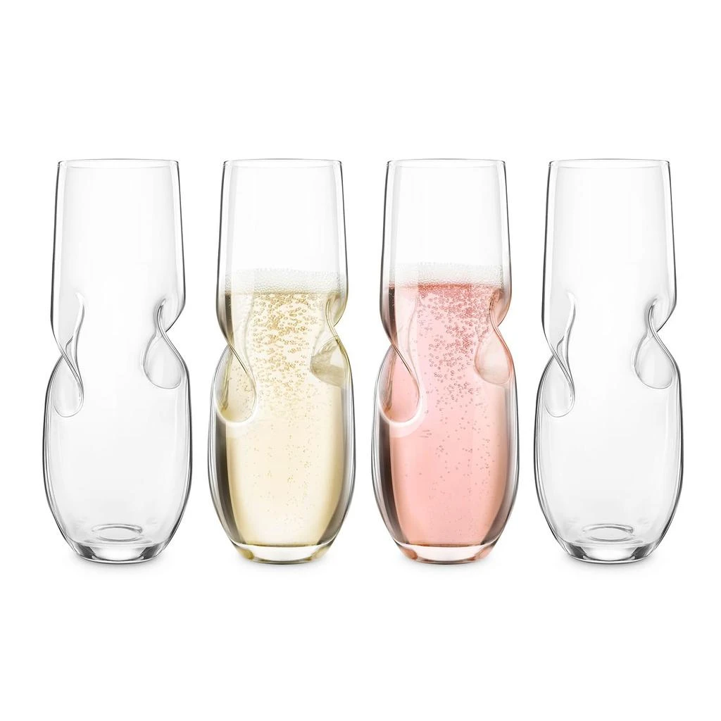 FINAL TOUCH Final Touch Bubbles Sparkling Wine / Champagne Stemless Glasses - Set of 4