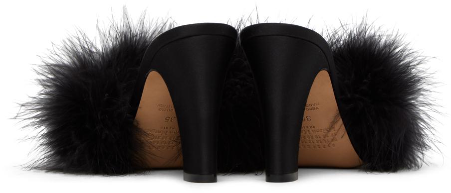 Maison Margiela Black Feather Mules