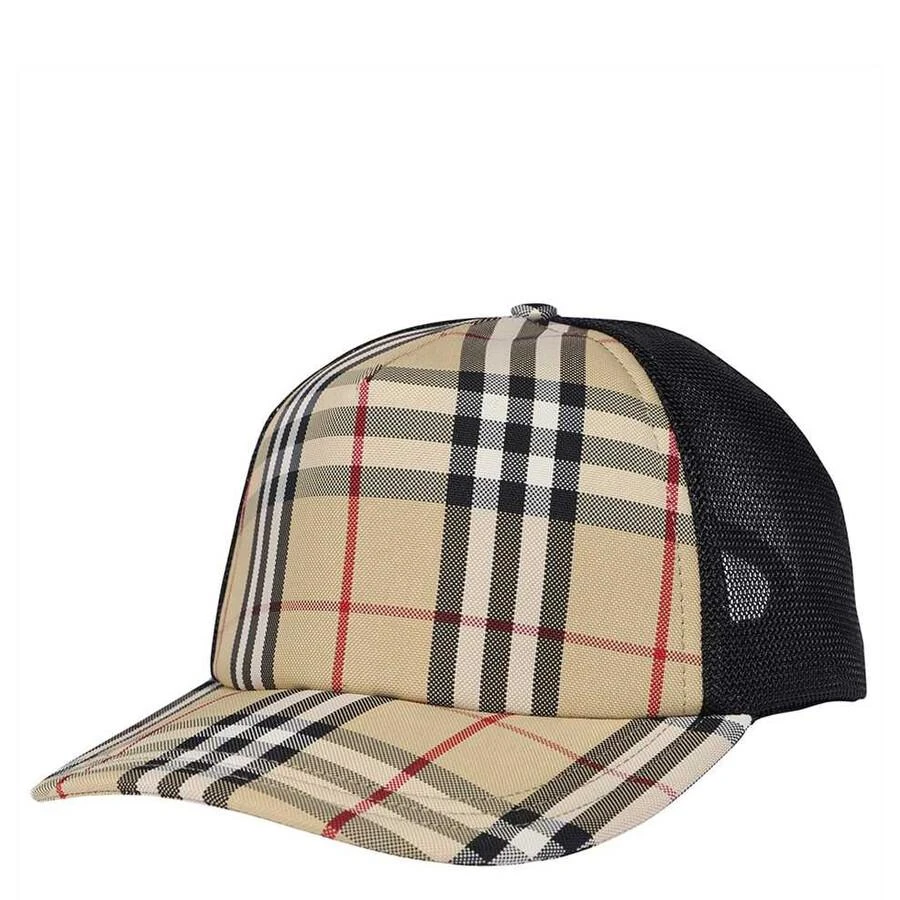 Shop Burberry Vintage Check Trucker Hat In Beige, Size  display picture 1