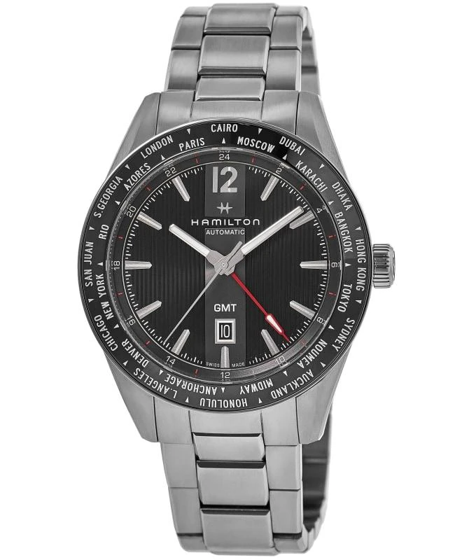 Hamilton Hamilton Broadway GMT Limited Edition Automatic Black Dial Steel Men's Watch H43725131 1