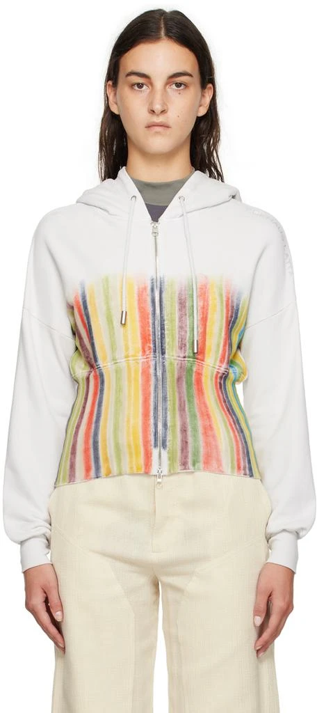 Eckhaus Latta White Printed Hoodie 1