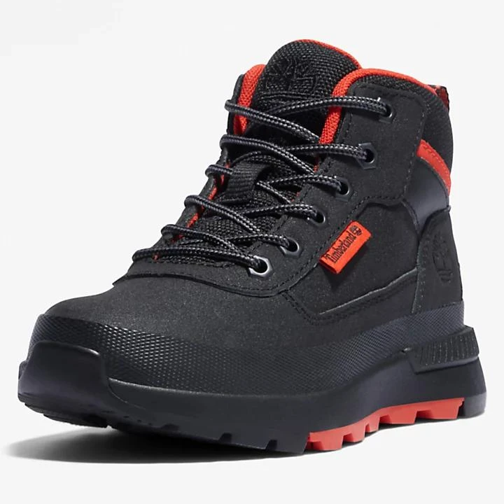 Timberland Field Trekker Hiking Boot for Youth in Black/Red 8