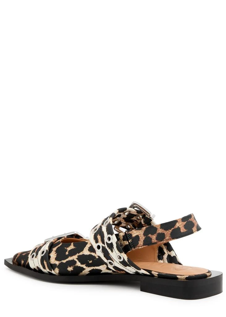 Ganni Buckle Ballerina leopard-print nylon slingback flats 2