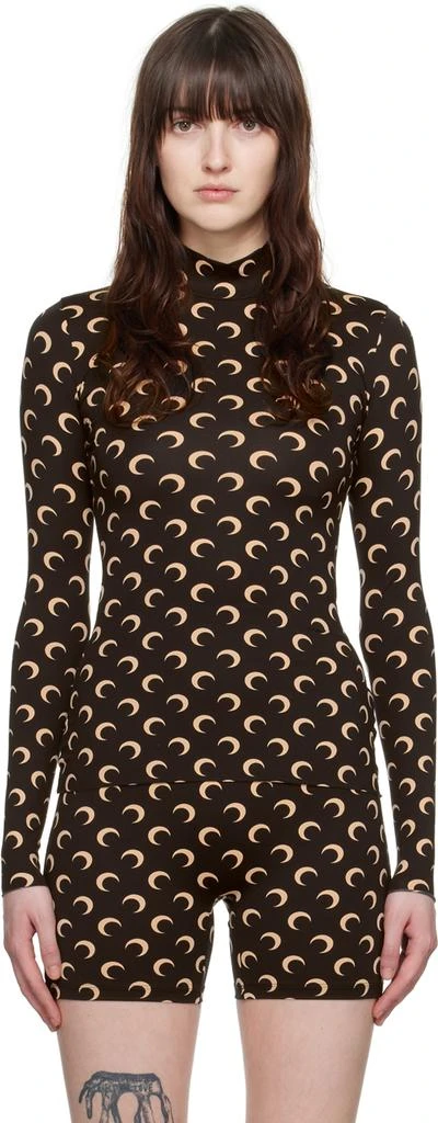 MARINE SERRE Black Second Skin Turtleneck 1