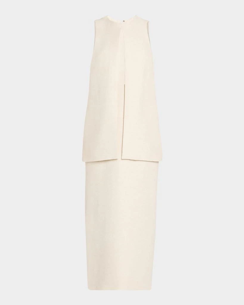 Brandon Maxwell Astrid Split-Front Tiered Tea-Length Dress 1