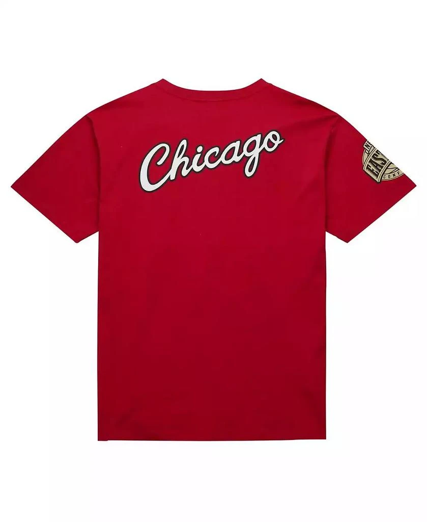 Mitchell & Ness Men's Red Distressed Chicago Bulls Hardwood Classics Team OG 2.0 Premium Vintage-Like Logo T-shirt 4