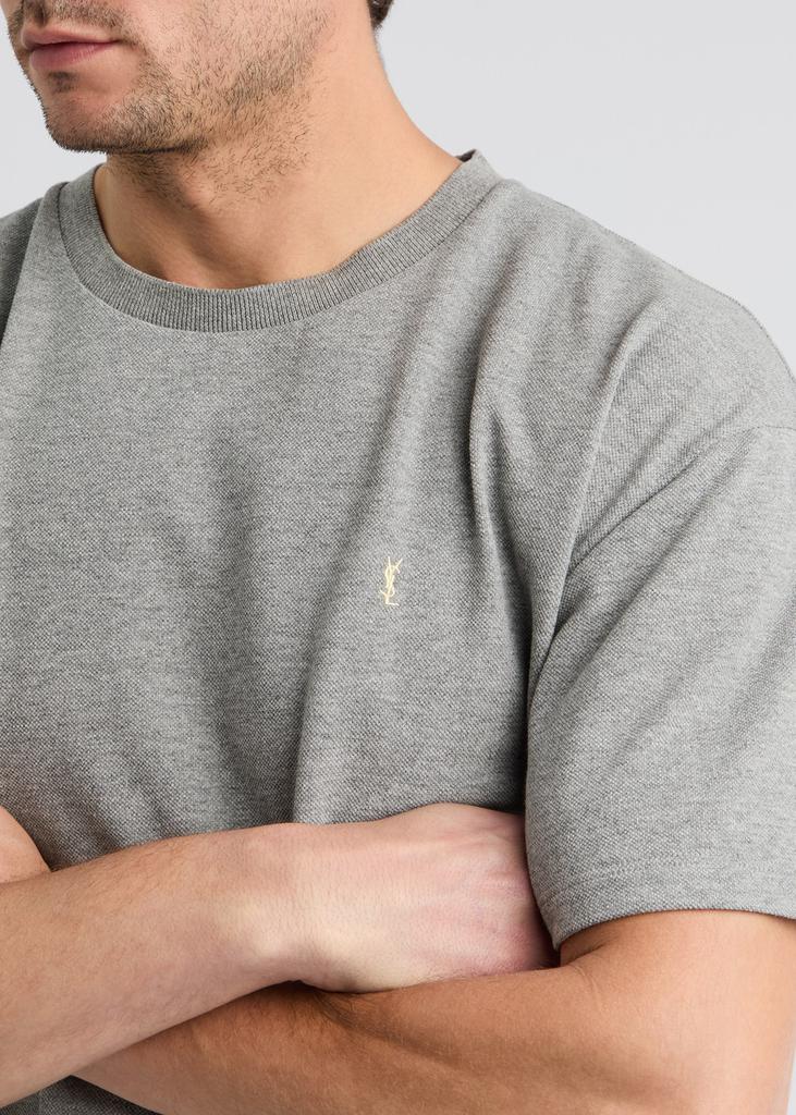 Yves Saint Laurent Cassandre logo-embroidered cotton-blend T