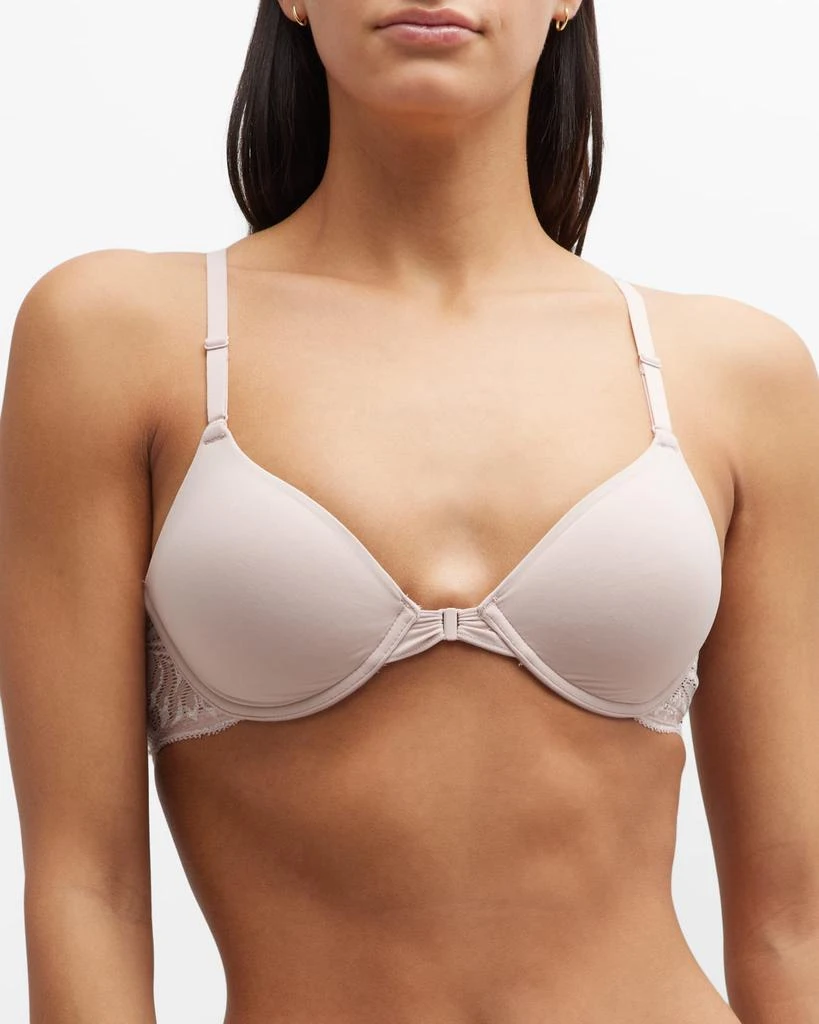 Natori Lush Lace-Back Front-Closure Contour Bra 3
