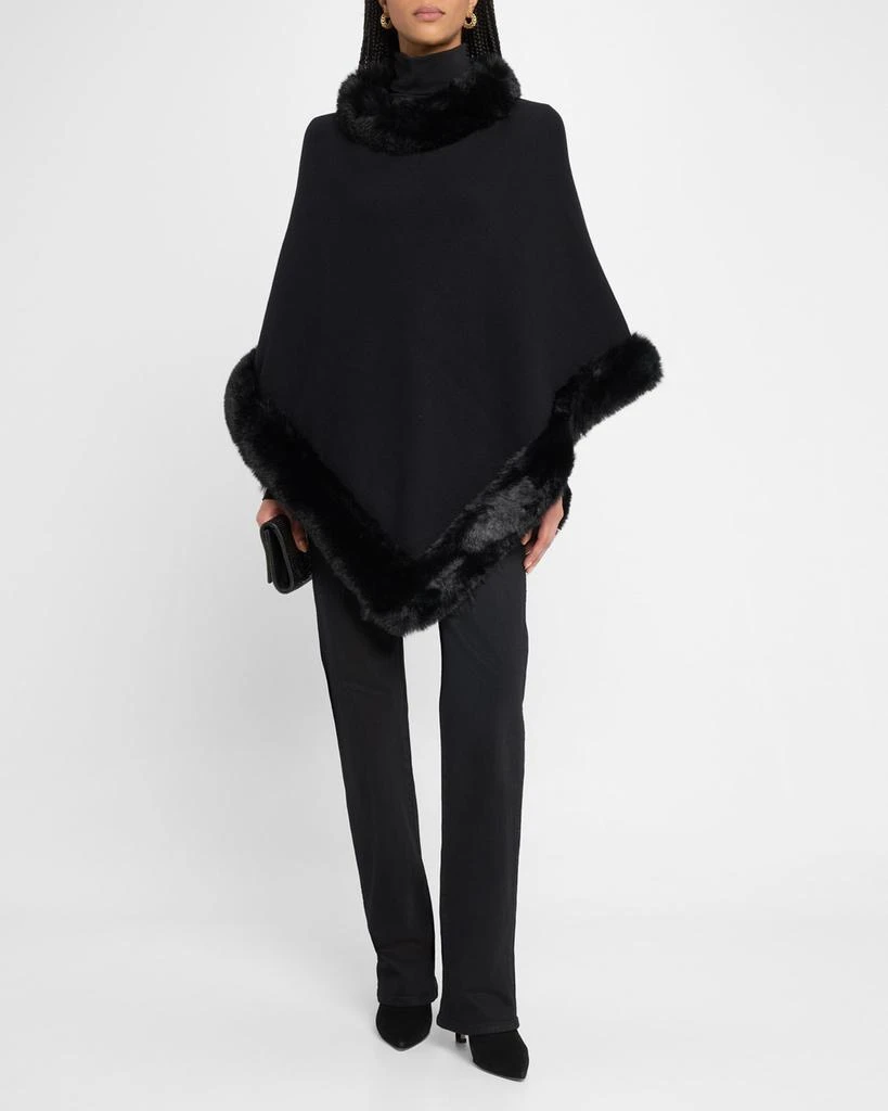 Adrienne Landau The Penny Poncho W/ Faux Fur Trim 2