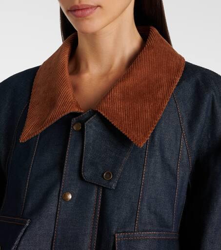 ☆関税込み☆【LOEWE】Trapeze denim jacket Trapeze jacket in denim Blue - LOEWE