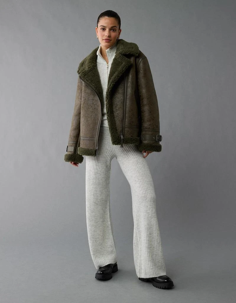 AE AE Oversized Shearling Biker Jacket 1