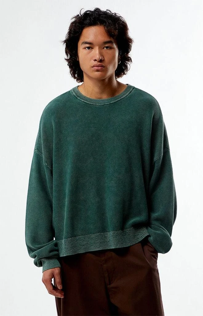 PacSun Green Textured Crew Neck Sweater 1