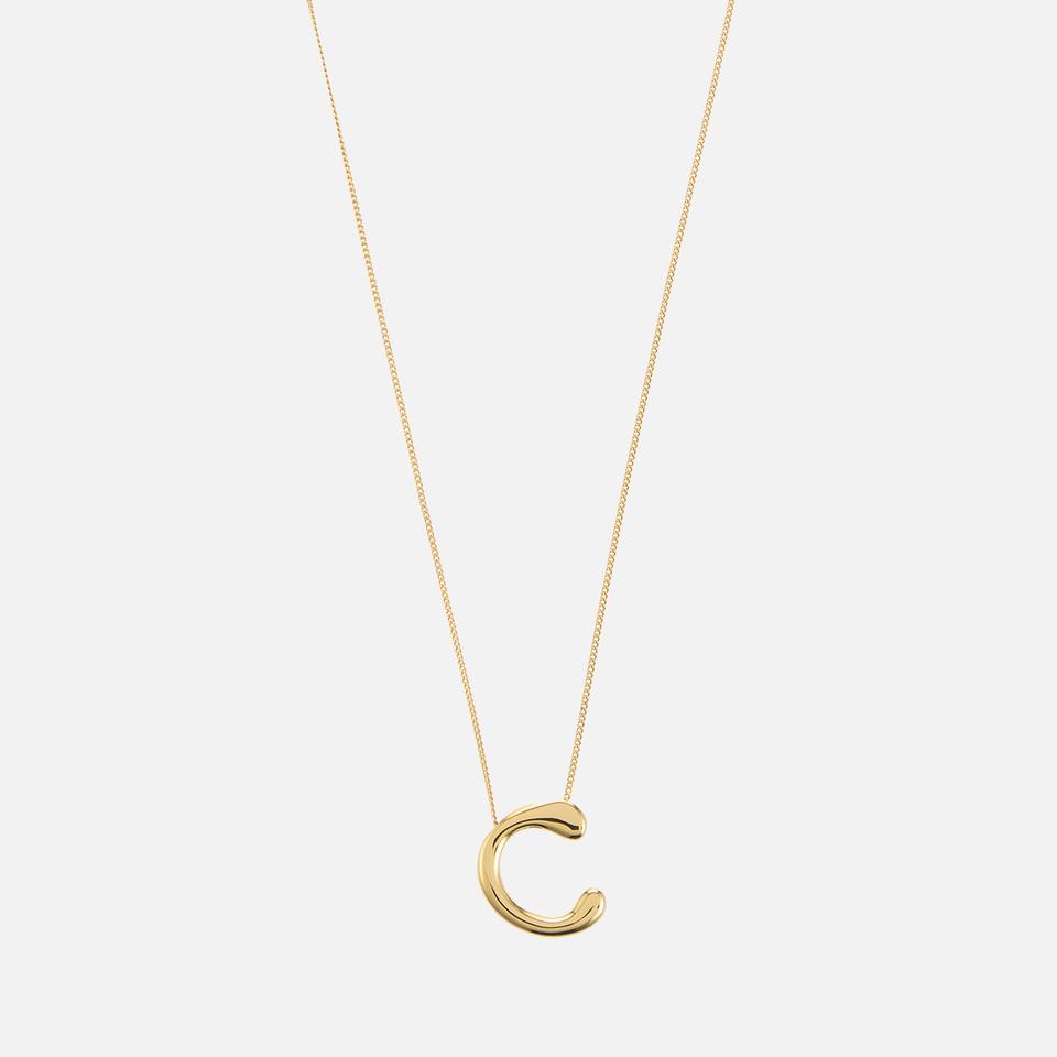 ASTRID & MIYU Astrid & Miyu Initial Bold 18K Gold-Plated Necklace