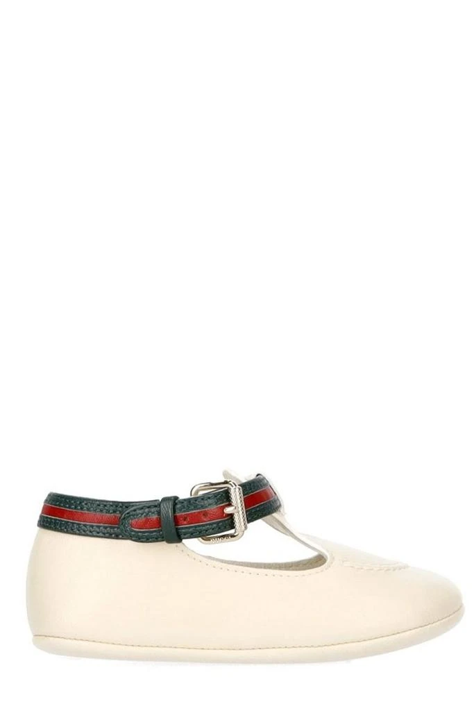 Gucci Gucci Kids Web-Stripe Round Toe Ballet Flats 1