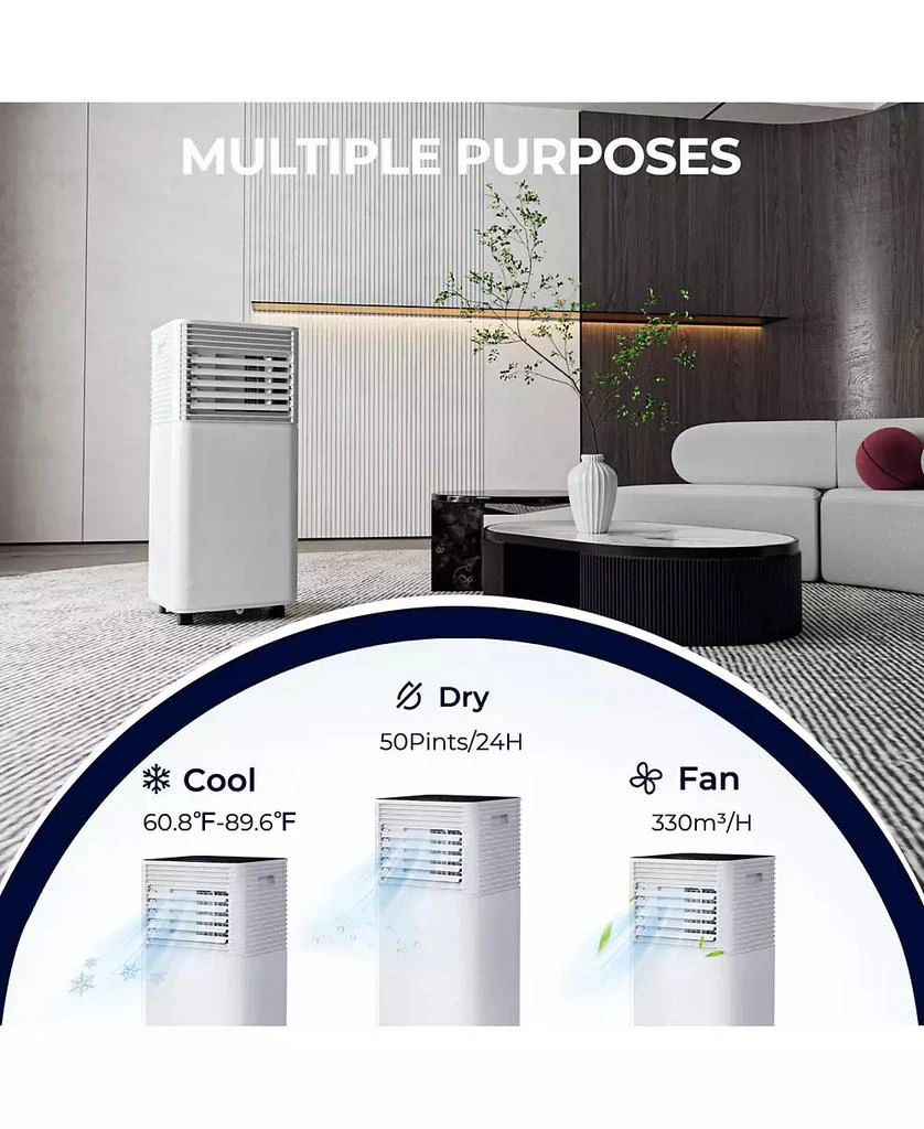 10,000 BTU Portable Air Conditioner with Fan, Dehumidifier, 24H Timer ...